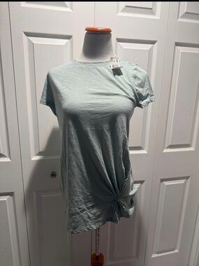 Motherhood Maternity Light Sage Side-Knot Short Sleeve Tee